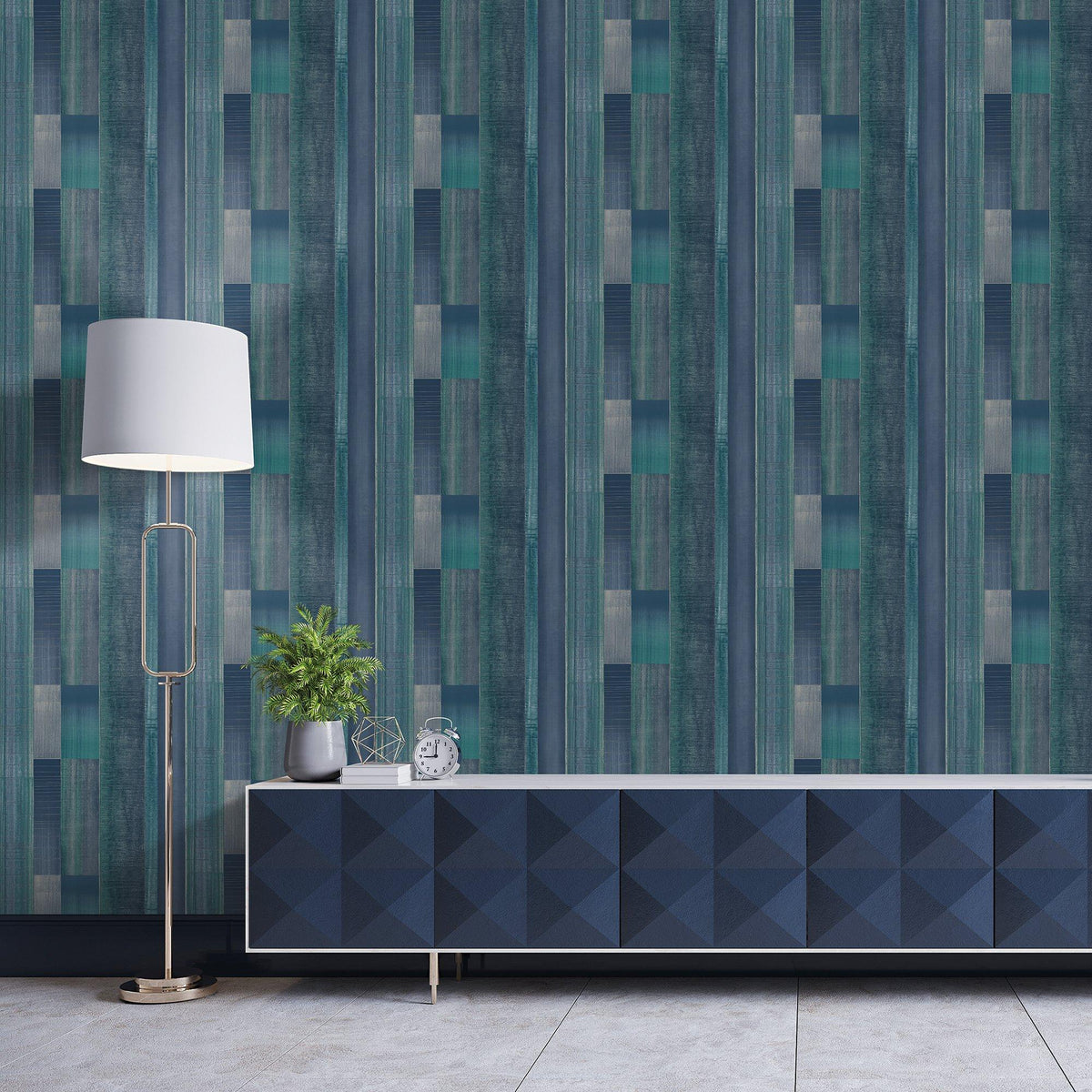 Galerie G56575 Texstyle Agen Stripe Blue Wallpaper G56575 Blue Wallpaper