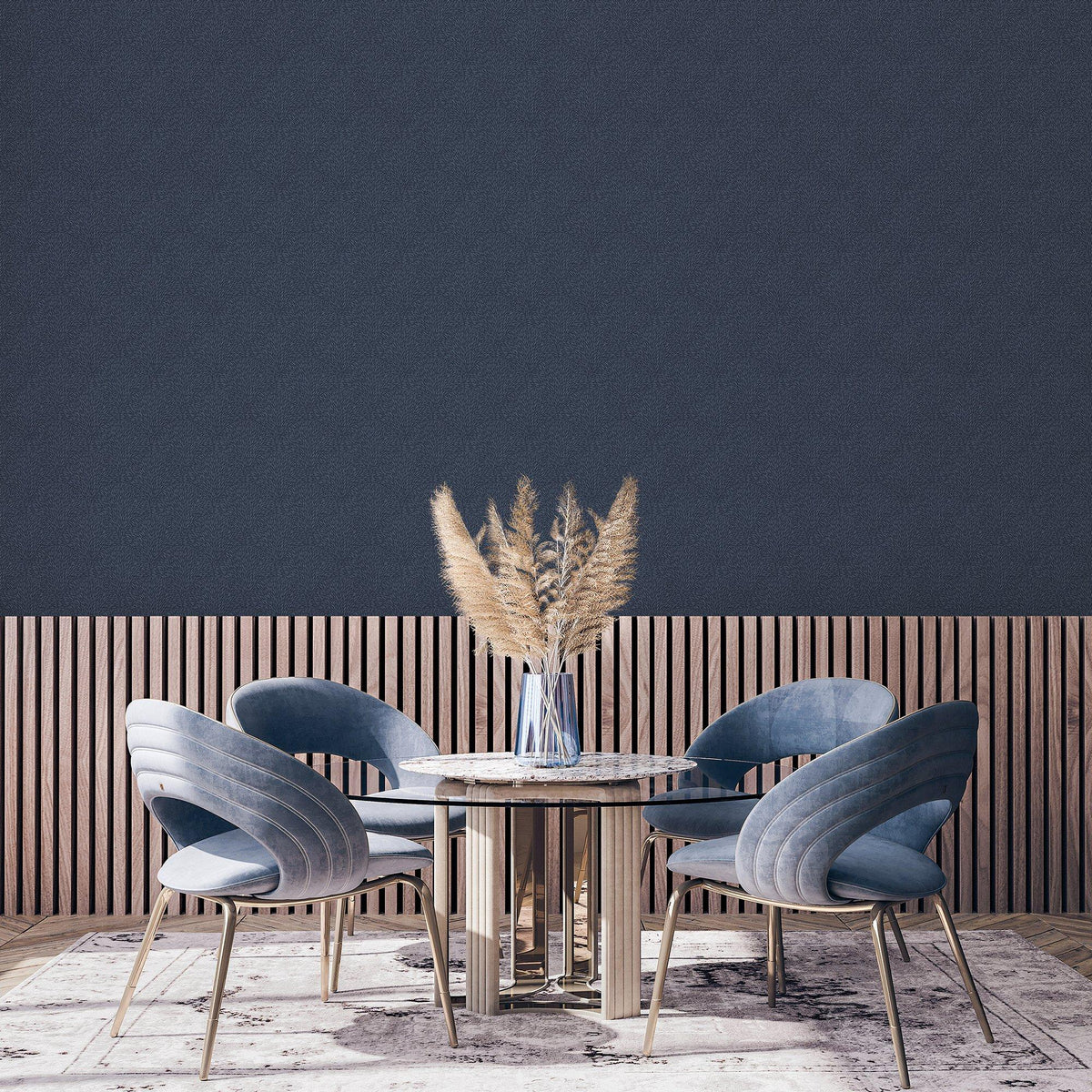 Galerie G56607 Texstyle Hedgehog Blue Wallpaper G56607 Blue Wallpaper