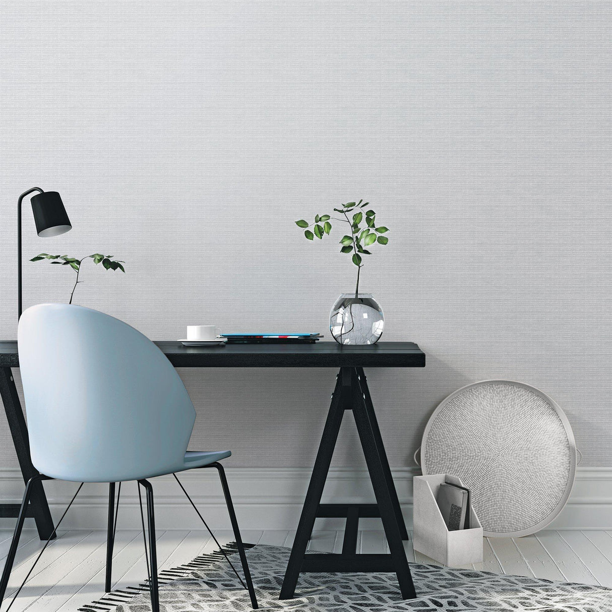 Galerie G56635 Texstyle Woven Weave Texture Silver Grey Wallpaper G56635 Silver Grey Wallpaper