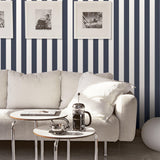 Galerie G67523 Smart Stripes 3 Awning Stripe Blue Wallpaper G67523 Blue Wallpaper