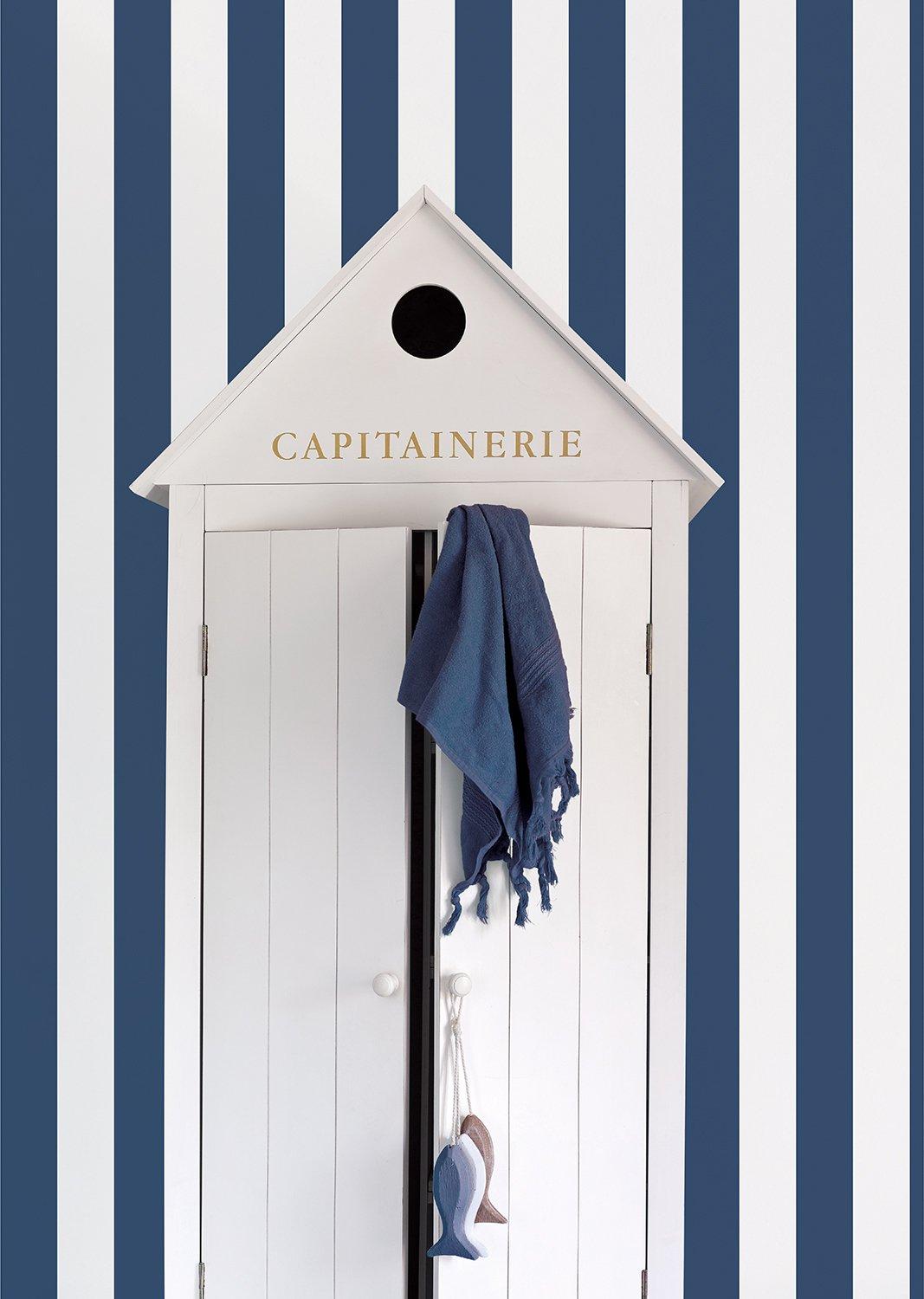 Galerie G67523 Smart Stripes 3 Awning Stripe Blue Wallpaper G67523 Blue Wallpaper