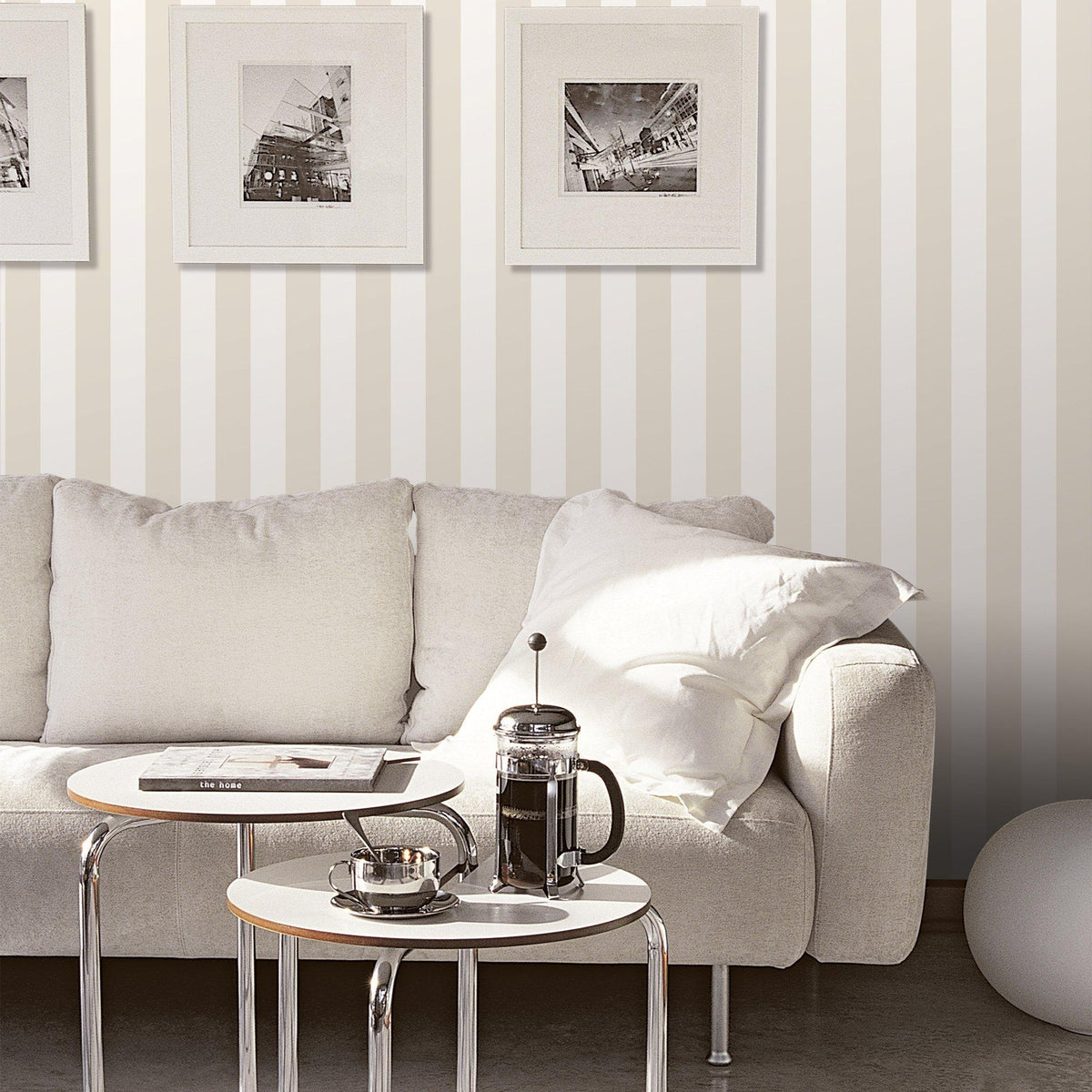 Galerie G67526 Smart Stripes 3 Awning Stripe Beige Wallpaper G67526 Beige Wallpaper