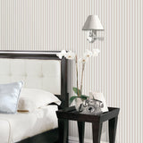 Galerie G67542 Smart Stripes 2 Butchers Stripe Silver Grey Wallpaper G67542 Silver Grey Wallpaper