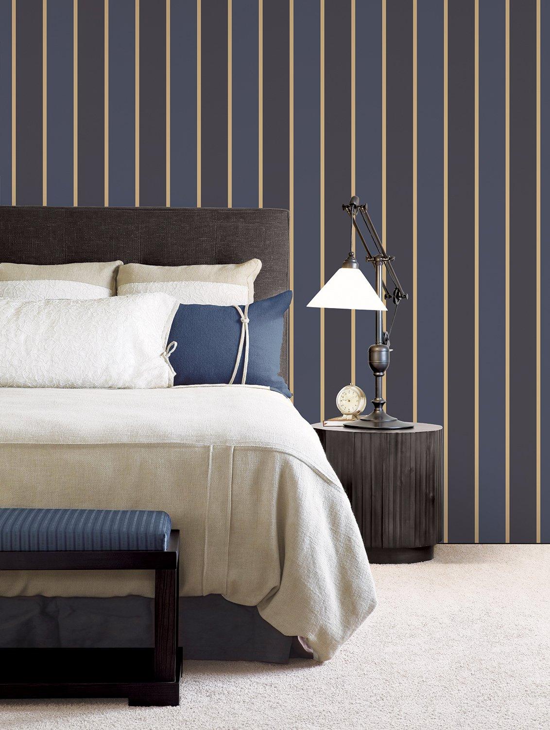 Galerie G67545 Smart Stripes 3 Stripe Blue Wallpaper G67545 Blue Wallpaper