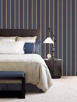Galerie G67545 Smart Stripes 3 Stripe Blue Wallpaper G67545 Blue Wallpaper