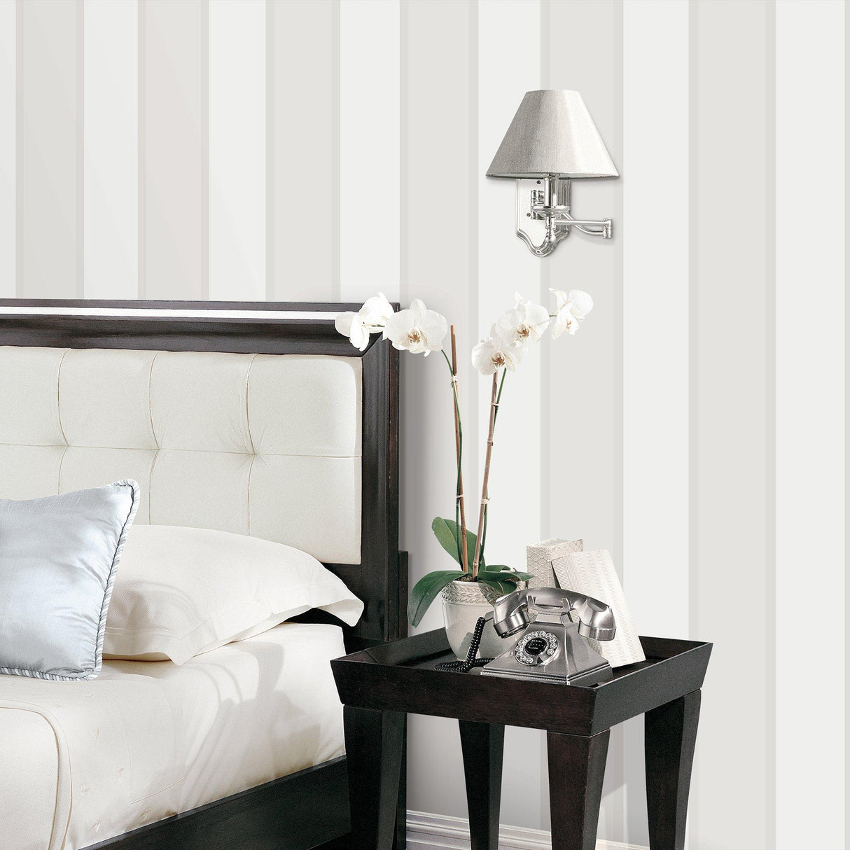 Galerie G67549 Smart Stripes 2 Formal Stripe Silver Grey Wallpaper G67549 Silver Grey Wallpaper
