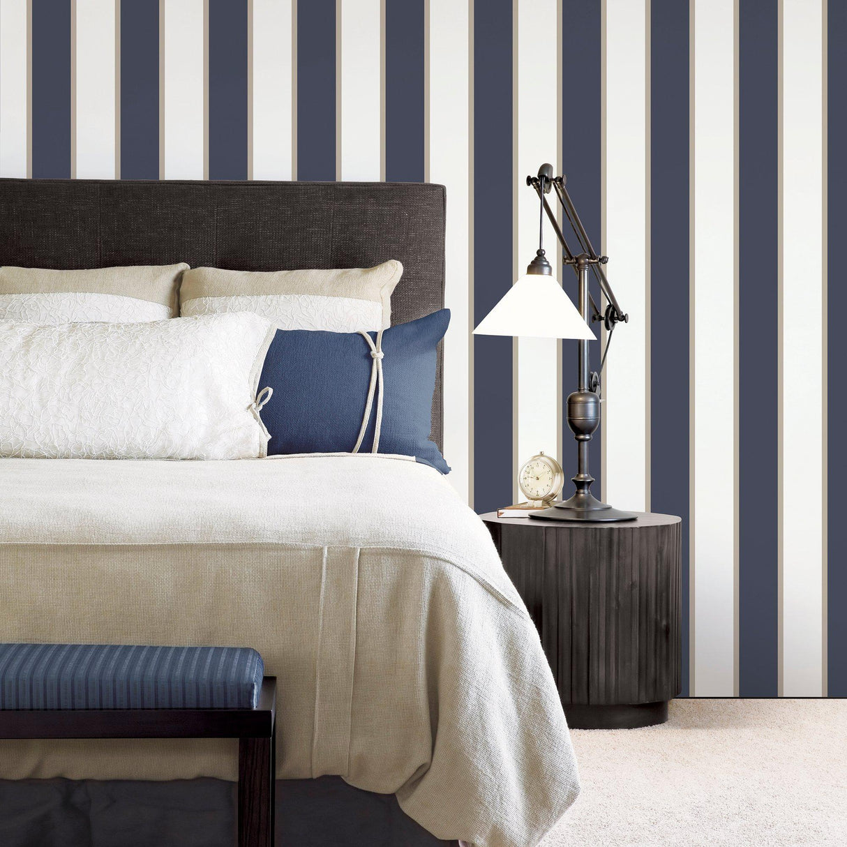 Galerie G67550 Smart Stripes 3 Stripe Blue Wallpaper G67550 Blue Wallpaper
