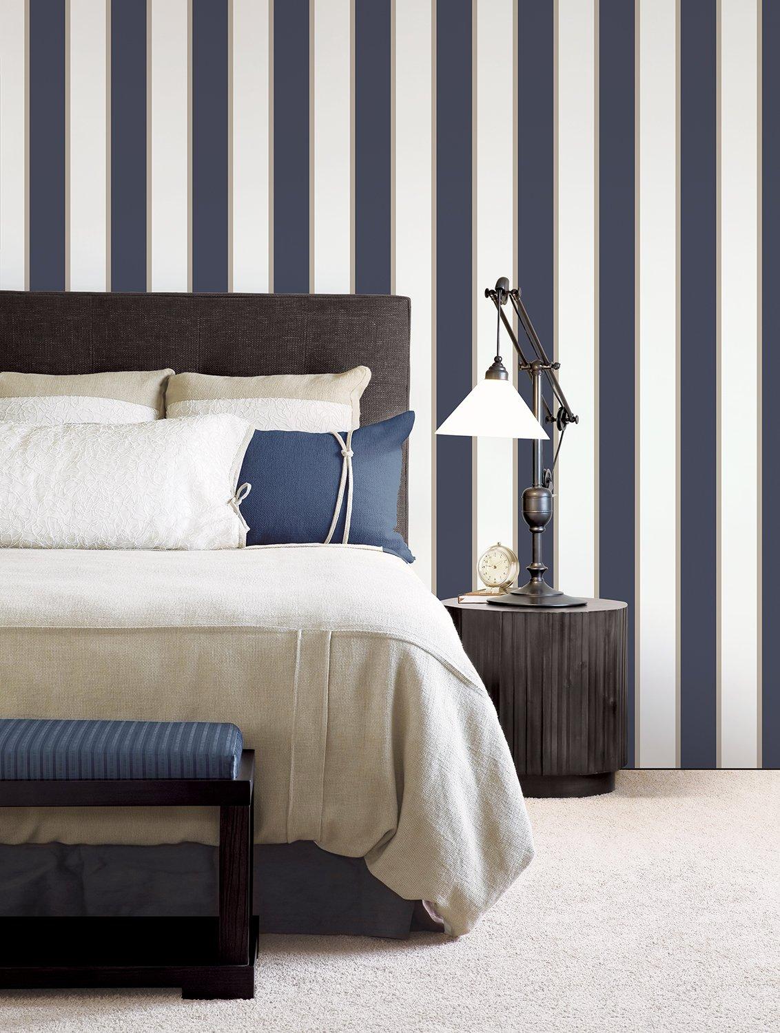Galerie G67550 Smart Stripes 3 Stripe Blue Wallpaper G67550 Blue Wallpaper