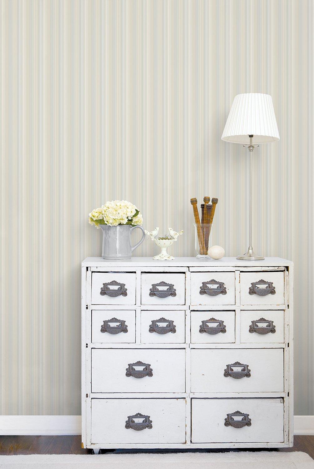 Galerie G67569 Smart Stripes 3 Pinstripe Beige Wallpaper G67569 Beige Wallpaper