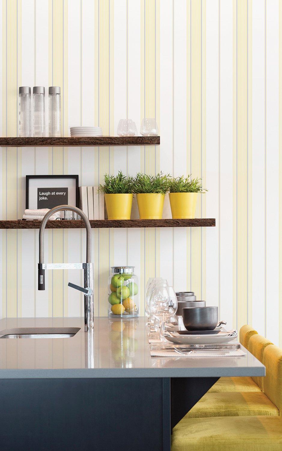 Galerie G67578 Smart Stripes 3 Slim Stripe Yellow Wallpaper G67578 Yellow Wallpaper