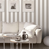 Galerie G67586 Smart Stripes 3 Stripe Silver Grey Wallpaper G67586 Silver Grey Wallpaper