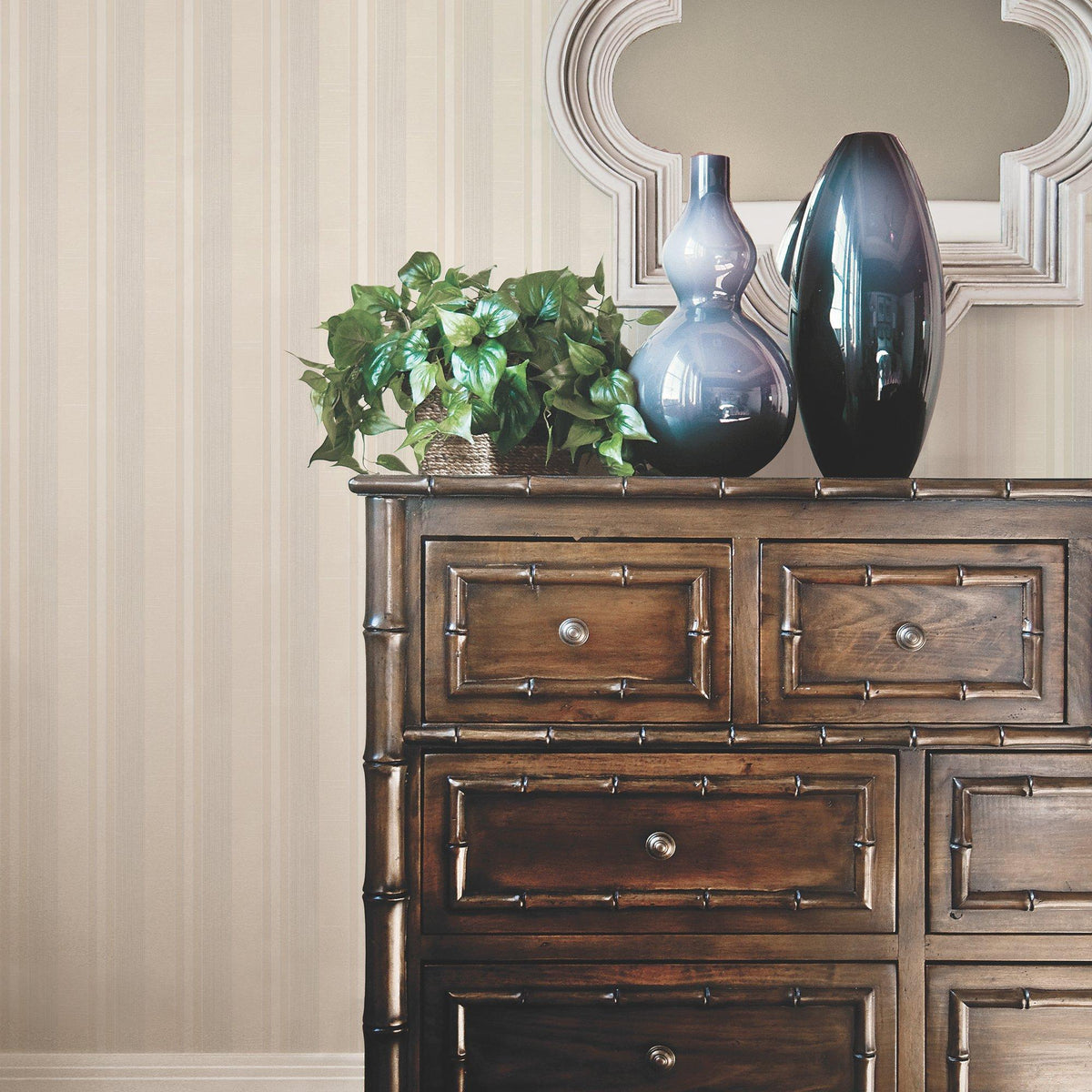 Galerie G67620 Palazzo 2 Silk Stripe Cream Wallpaper G67620 Cream Wallpaper