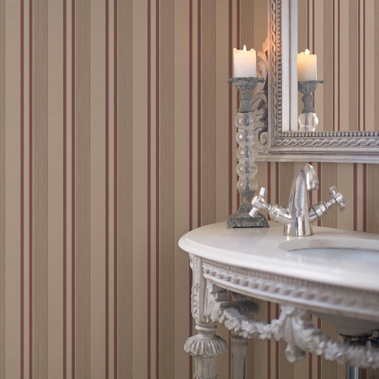 Galerie G67626 Palazzo 2 Silk Stripe Beige Wallpaper G67626 Beige Wallpaper