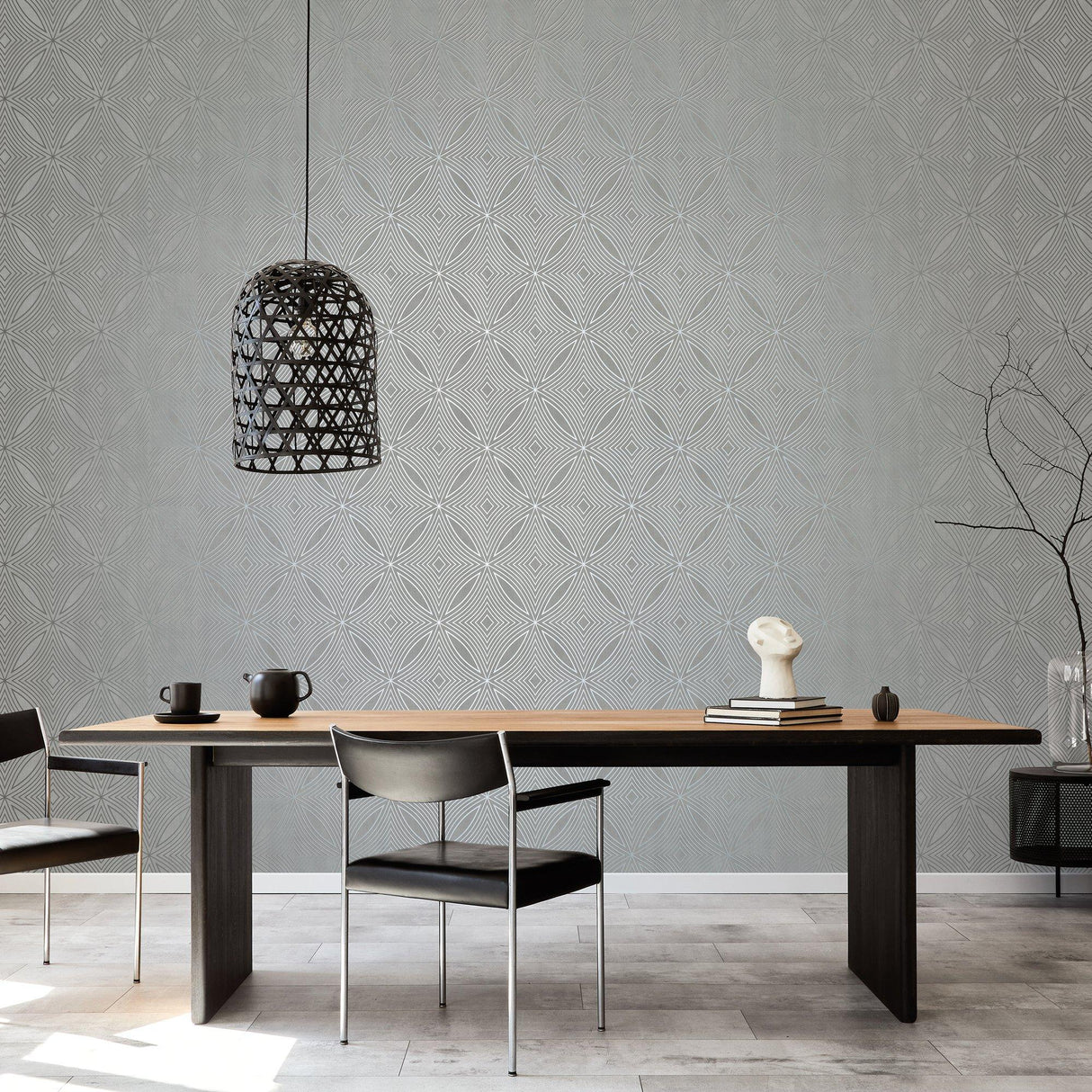 Galerie G67722 Special FX 2 Metallic Spiral Silver Grey Wallpaper G67722 Silver Grey Wallpaper