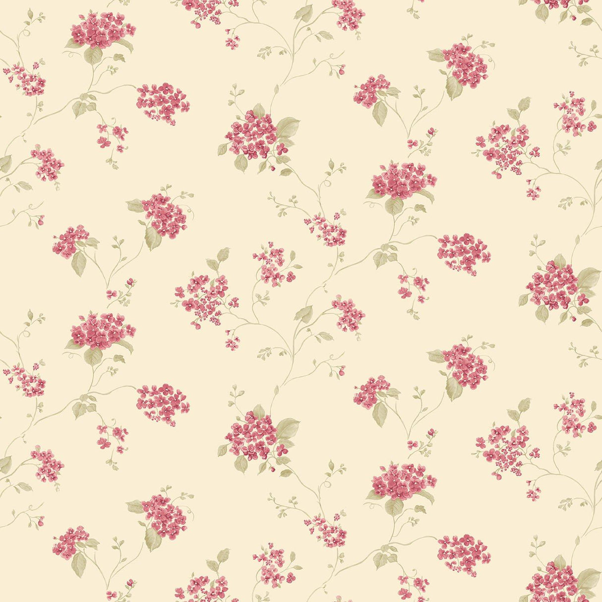 Galerie G67868 Miniatures 2 Hydrangea Trail Cream Wallpaper G67868 Cream Wallpaper
