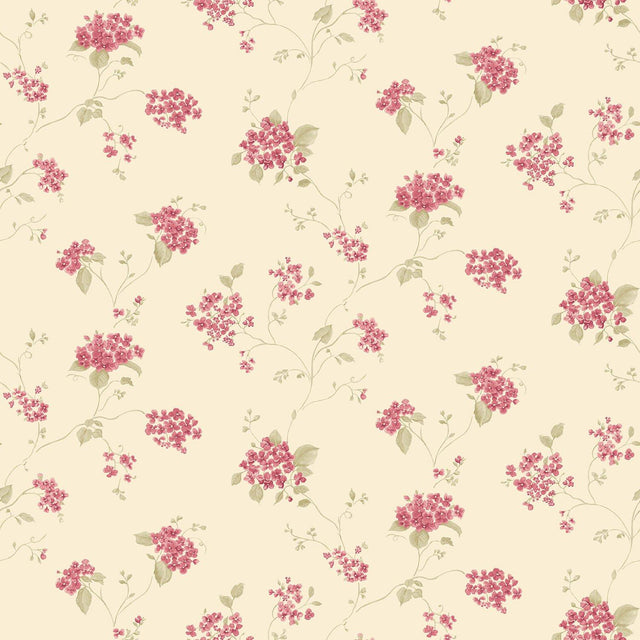 Galerie G67868 Miniatures 2 Hydrangea Trail Cream Wallpaper G67868 Cream Wallpaper