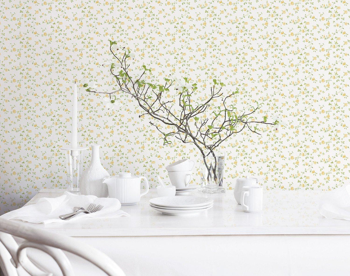 Galerie G67891 Miniatures 2 Small Rose Trail Cream Wallpaper G67891 Cream Wallpaper