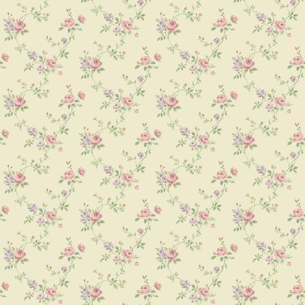 Galerie G67895 Medium Rose Trail Cream Wallpaper