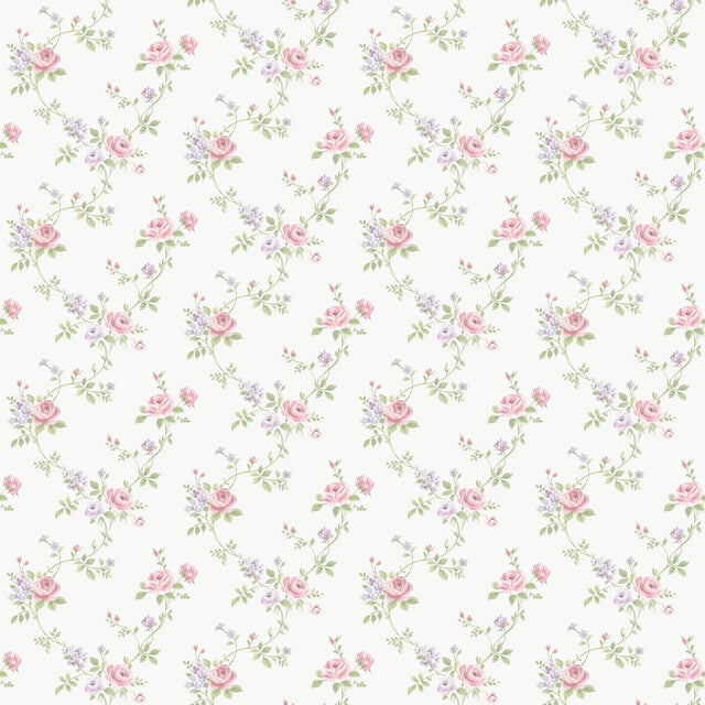 Galerie G67896 Miniatures 2 Medium Rose Trail Cream Wallpaper G67896 Cream Wallpaper