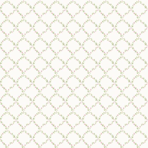 Galerie G67905 Small Rose Trail White Wallpaper