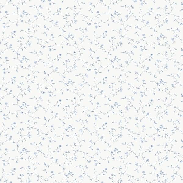 Galerie G67920 Small Floral Trail Blue Wallpaper