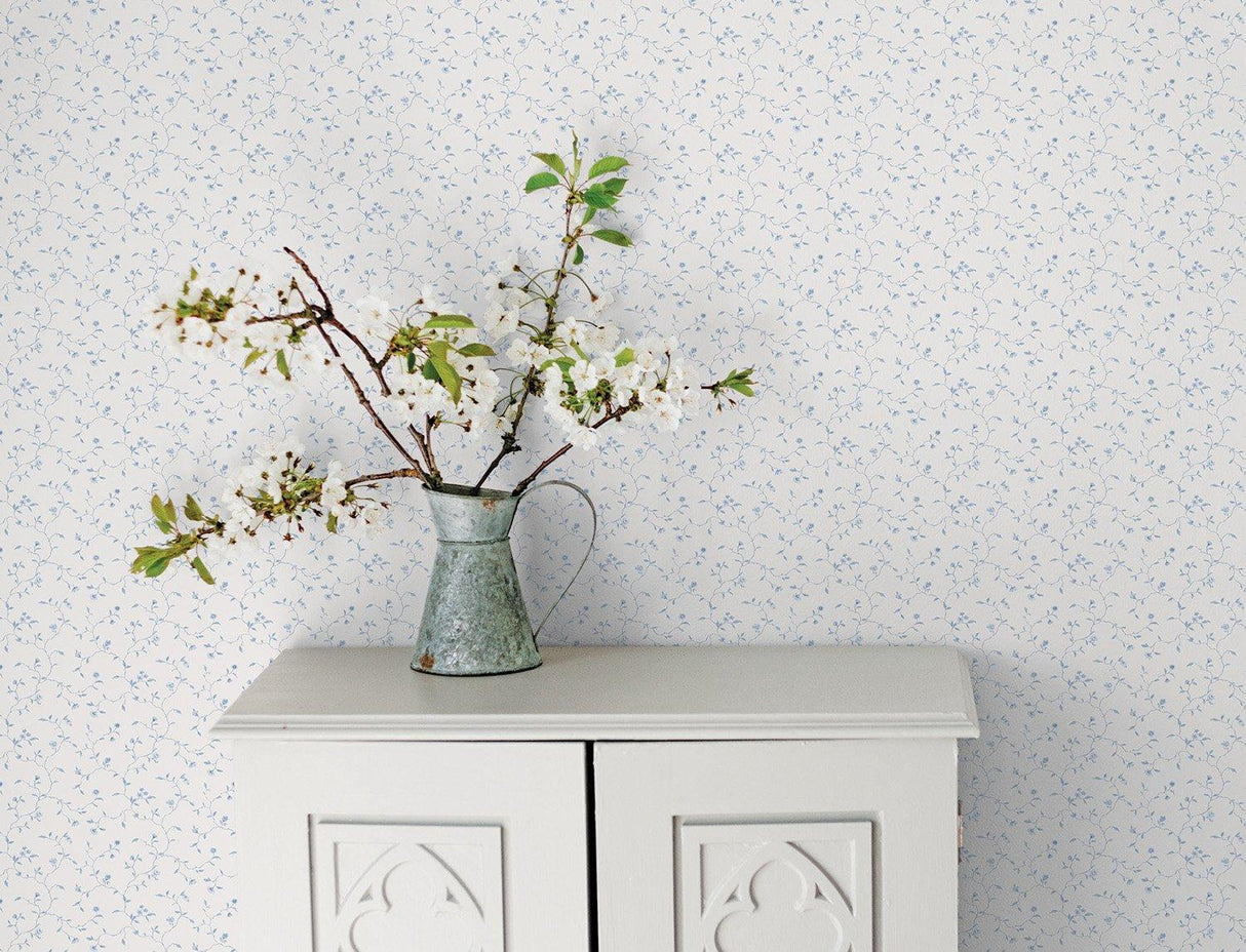 Galerie G67920 Miniatures 2 Small Floral Trail Blue Wallpaper G67920 Blue Wallpaper
