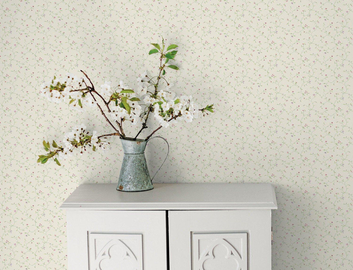 Galerie G67922 Miniatures 2 Small Floral Trail Cream Wallpaper G67922 Cream Wallpaper