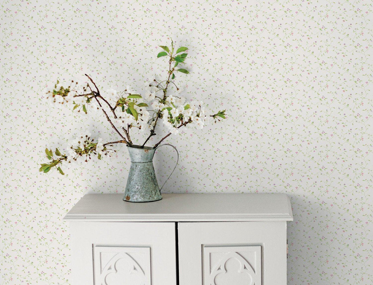 Galerie G67923 Miniatures 2 Small Floral Trail Cream Wallpaper G67923 Cream Wallpaper