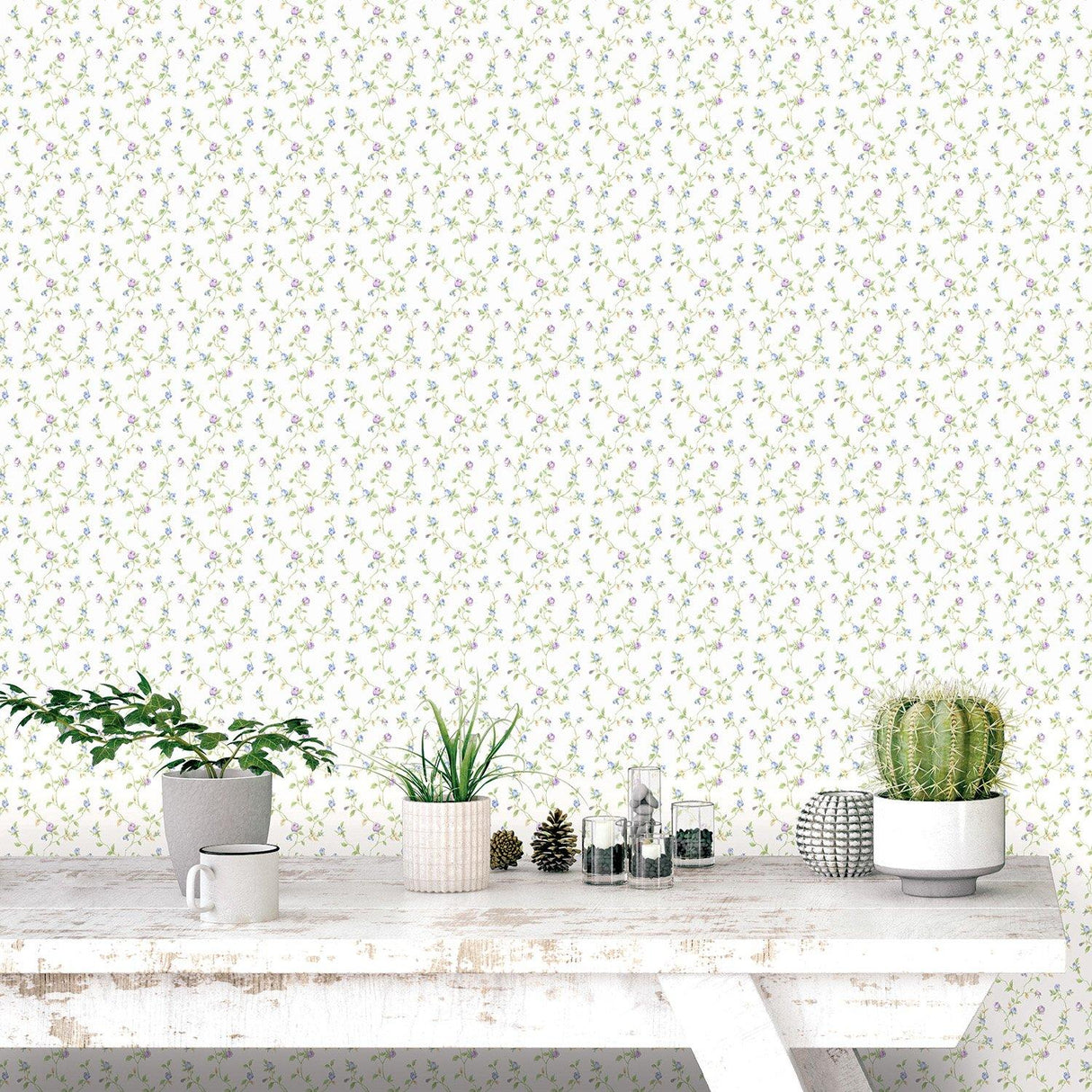 Galerie G67935 Miniatures 2 Small Rose Trail Cream Wallpaper G67935 Cream Wallpaper