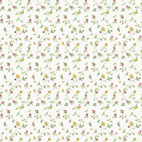 Galerie G67936 Small Rose Trail White Wallpaper