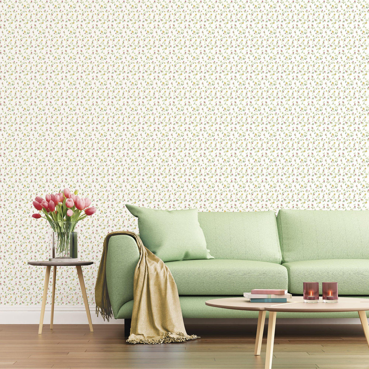Galerie G67936 Miniatures 2 Small Rose Trail White Wallpaper G67936 White Wallpaper