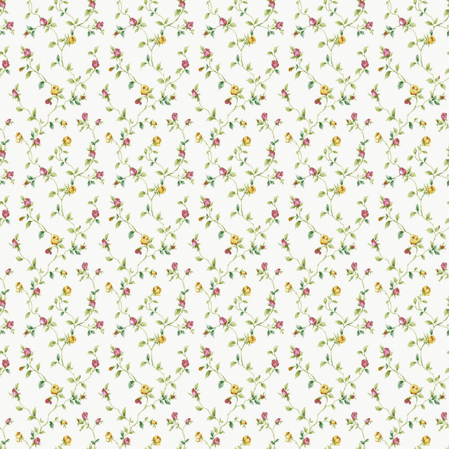 Galerie G67936 Miniatures 2 Small Rose Trail White Wallpaper G67936 White Wallpaper
