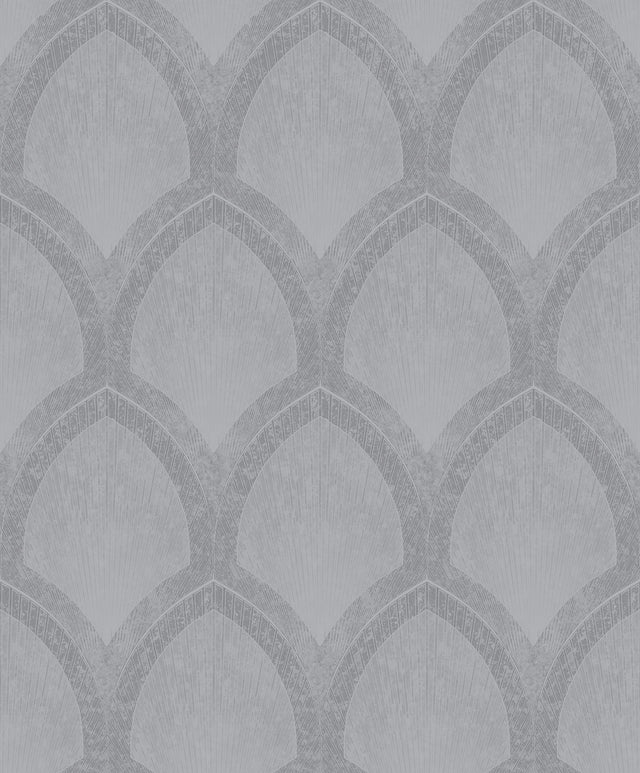 Galerie G68086 Nouveau Scallop Silver Grey Wallpaper
