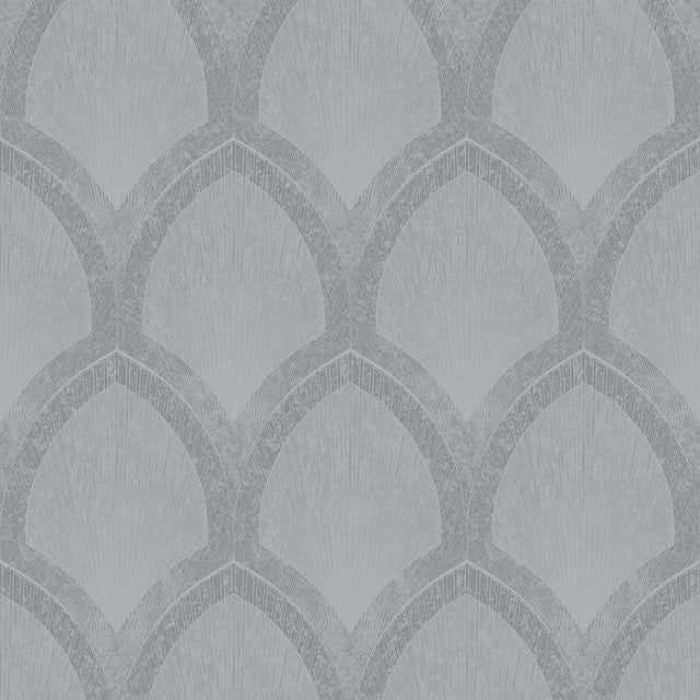 Galerie G68086 Special FX 2 Nouveau Scallop Silver Grey Wallpaper G68086 Silver Grey Wallpaper