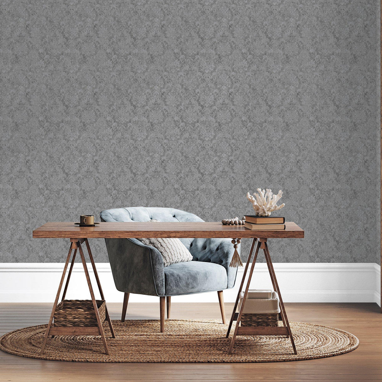 Galerie G68091 Special FX 2 Special Damask Silver Grey Wallpaper G68091 Silver Grey Wallpaper