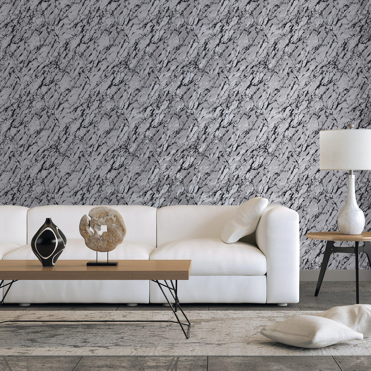 Galerie G68096 Special FX 2 Special Marble Silver Grey Wallpaper G68096 Silver Grey Wallpaper