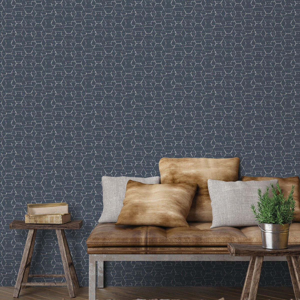 Galerie G78247 Atmosphere Hextex Blue Wallpaper G78247 Blue Wallpaper