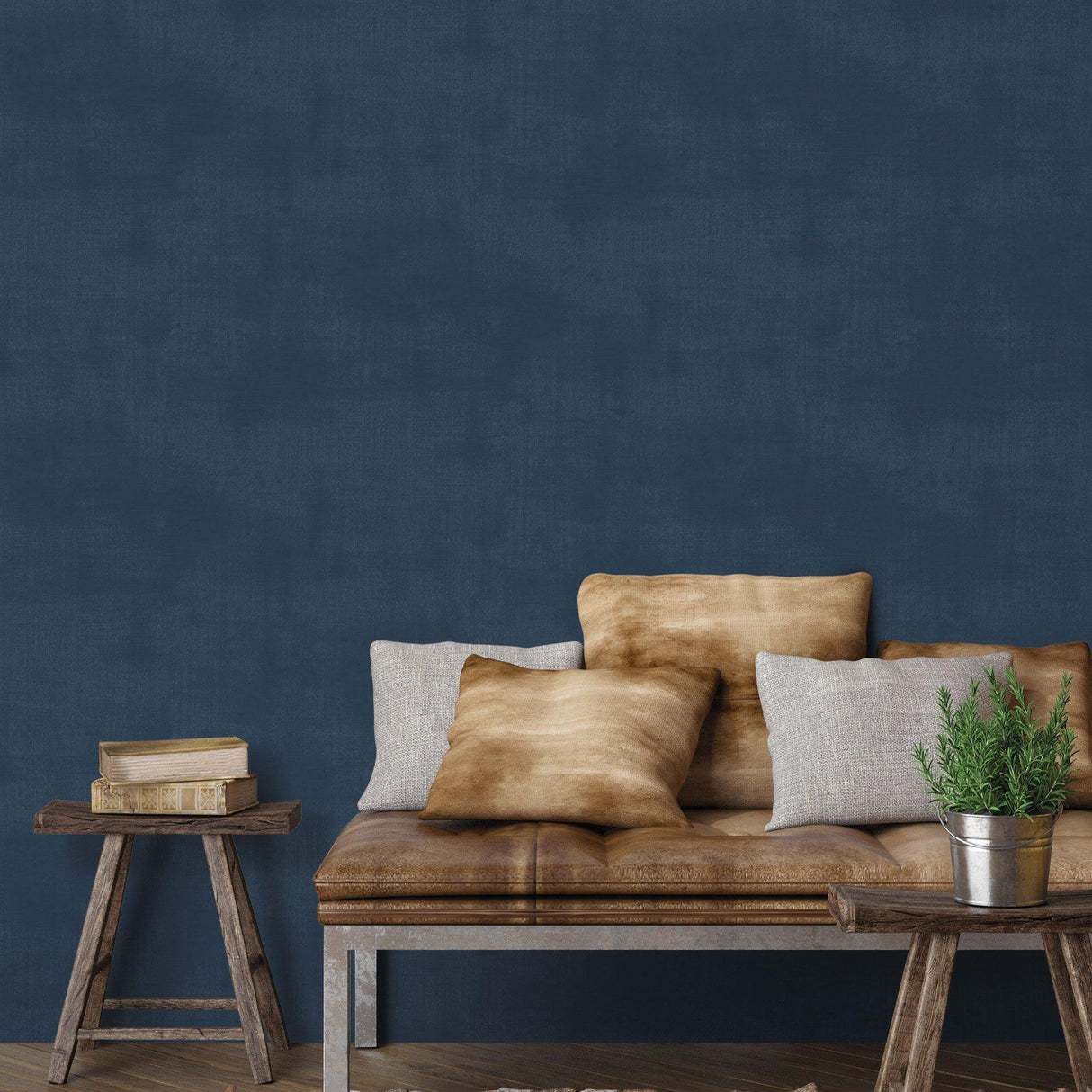 Galerie G78254 Atmosphere Metallic Linen Blue Wallpaper G78254 Blue Wallpaper