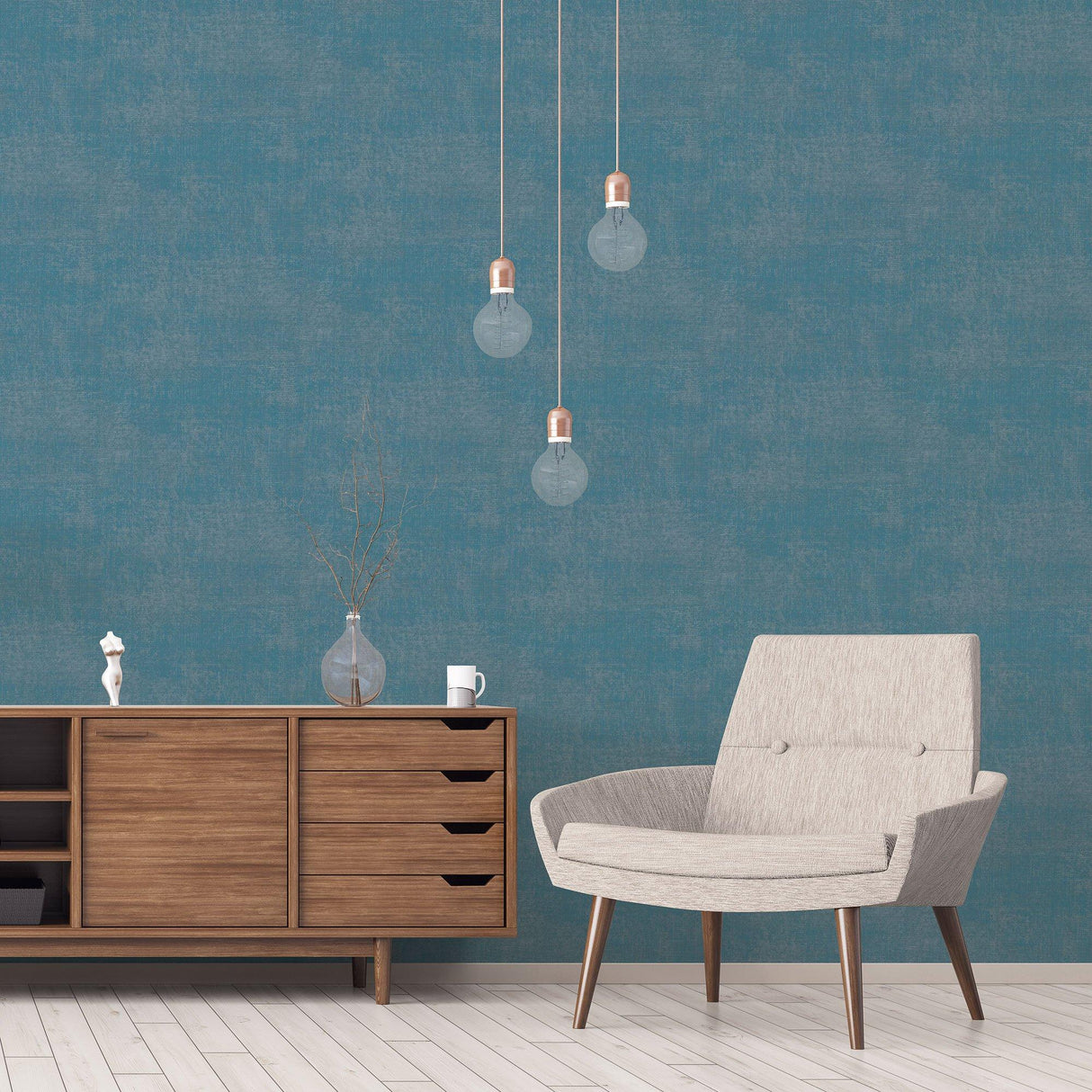 Galerie G78257 Atmosphere Metallic Linen Blue Wallpaper G78257 Blue Wallpaper