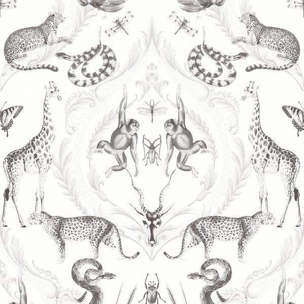Galerie G78314 Menagerie Silver Grey Wallpaper