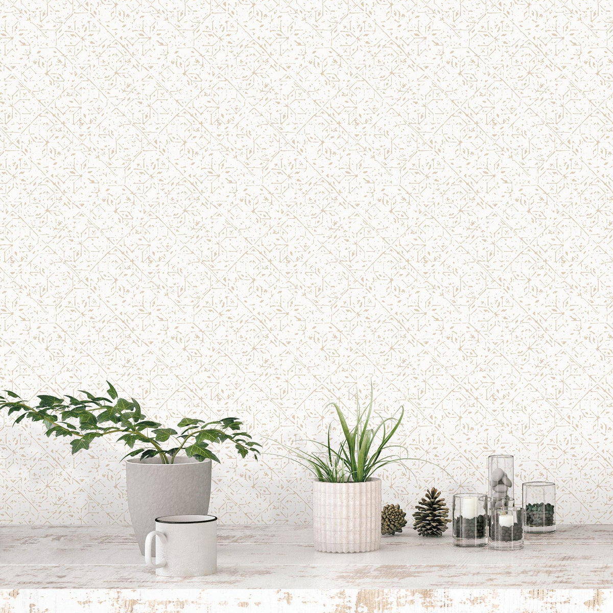 Galerie G78338 Bazaar Tangier Tile Beige Wallpaper G78338 Beige Wallpaper