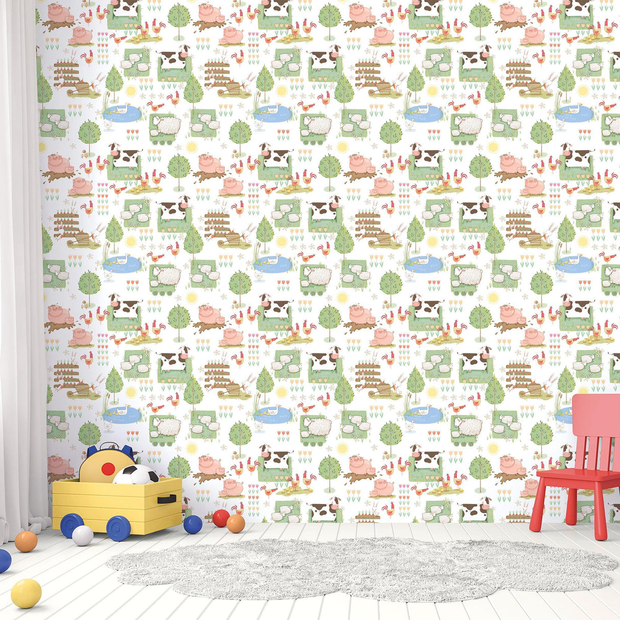 Galerie G78377 Tiny Tots 2 Farmland Multi-coloured Wallpaper G78377 Multi-coloured Wallpaper