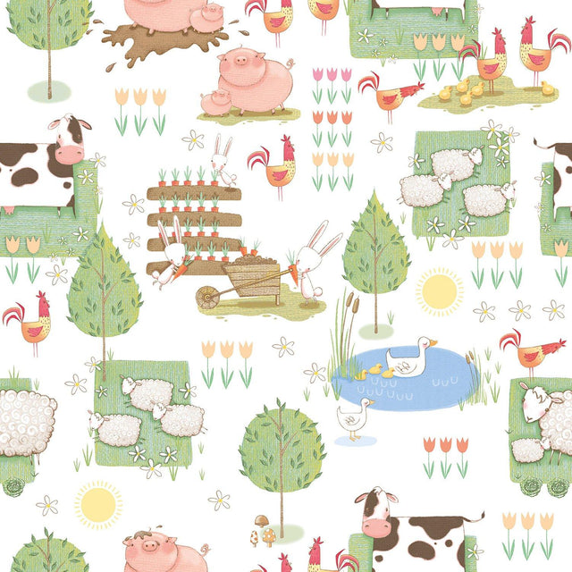 Galerie G78377 Tiny Tots 2 Farmland Multi-coloured Wallpaper G78377 Multi-coloured Wallpaper