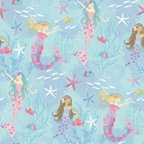 Galerie G78392 Tiny Tots 2 Mermaids Blue Wallpaper G78392 Blue Wallpaper
