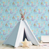 Galerie G78392 Tiny Tots 2 Mermaids Blue Wallpaper G78392 Blue Wallpaper