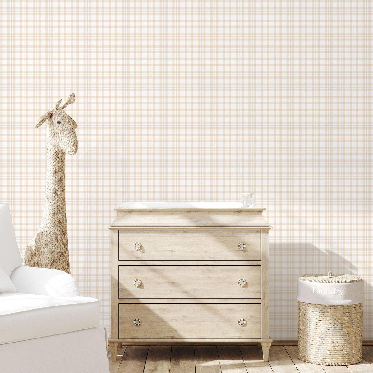 Galerie G78393 Tiny Tots 2 Plaid Beige Wallpaper G78393 Beige Wallpaper