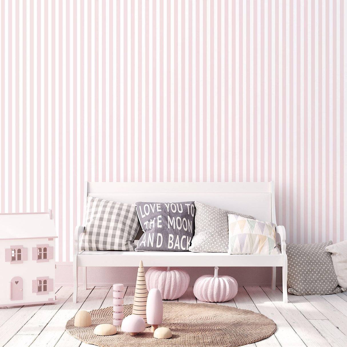 Galerie G78403 Tiny Tots 2 Regency Stripe Pink Wallpaper G78403 Pink Wallpaper