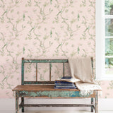 Galerie G78493 Secret Garden Classic Bird Trail Pink Wallpaper G78493 Pink Wallpaper
