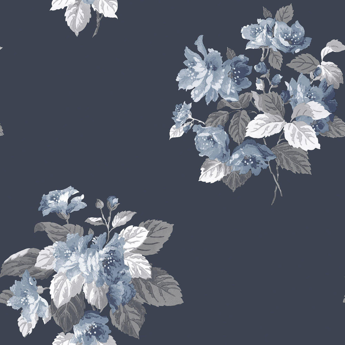 Galerie G78498 Secret Garden Classic Bouquet Blue Wallpaper G78498 Blue Wallpaper