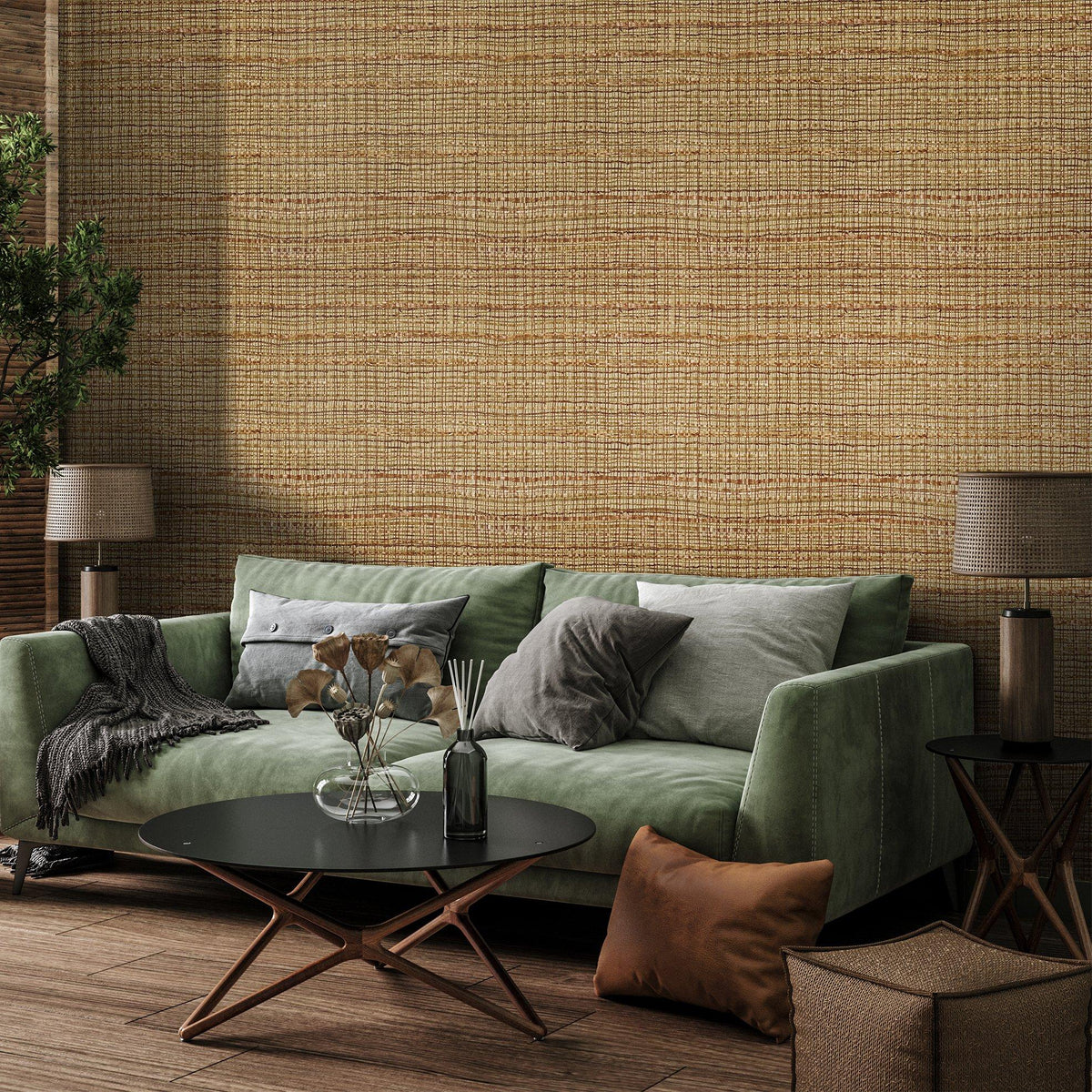 Galerie GH27102-23 Pepper Wild Grass Orange Wallpaper GH27102-23 Orange Wallpaper